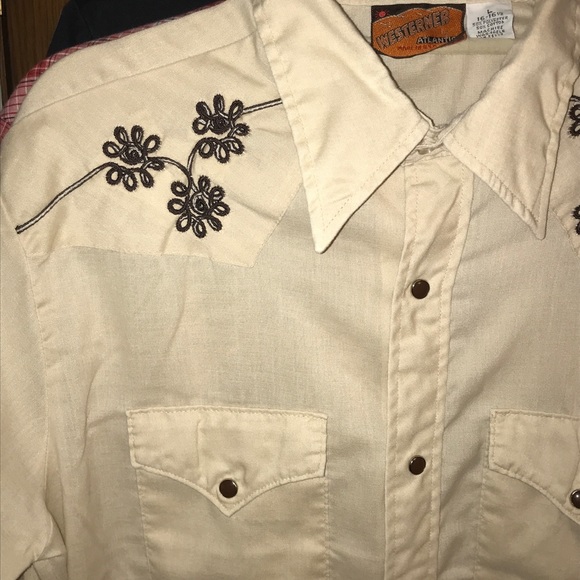 Vintage Western Long-sleeve Pearl snap - Picture 2 of 3